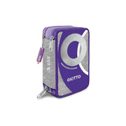 Giotto Sneakerlovers Astuccio Scuola 3 Zip Viola e Argento con Accessori