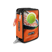 Giotto Astuccio 3 Zip Sportlovers Tennis, con Pennarelli Turbo Color, Pastelli Supermina e Accessori Scolastici