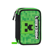 Astuccio Scuola Ufficiale Minecraft a 3 Scomparti con Set Cancelleria