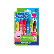 STAEDTLER Noris junior Pastelli a cera Peppa Pig set da 6 – Pastelli spessi per bambini