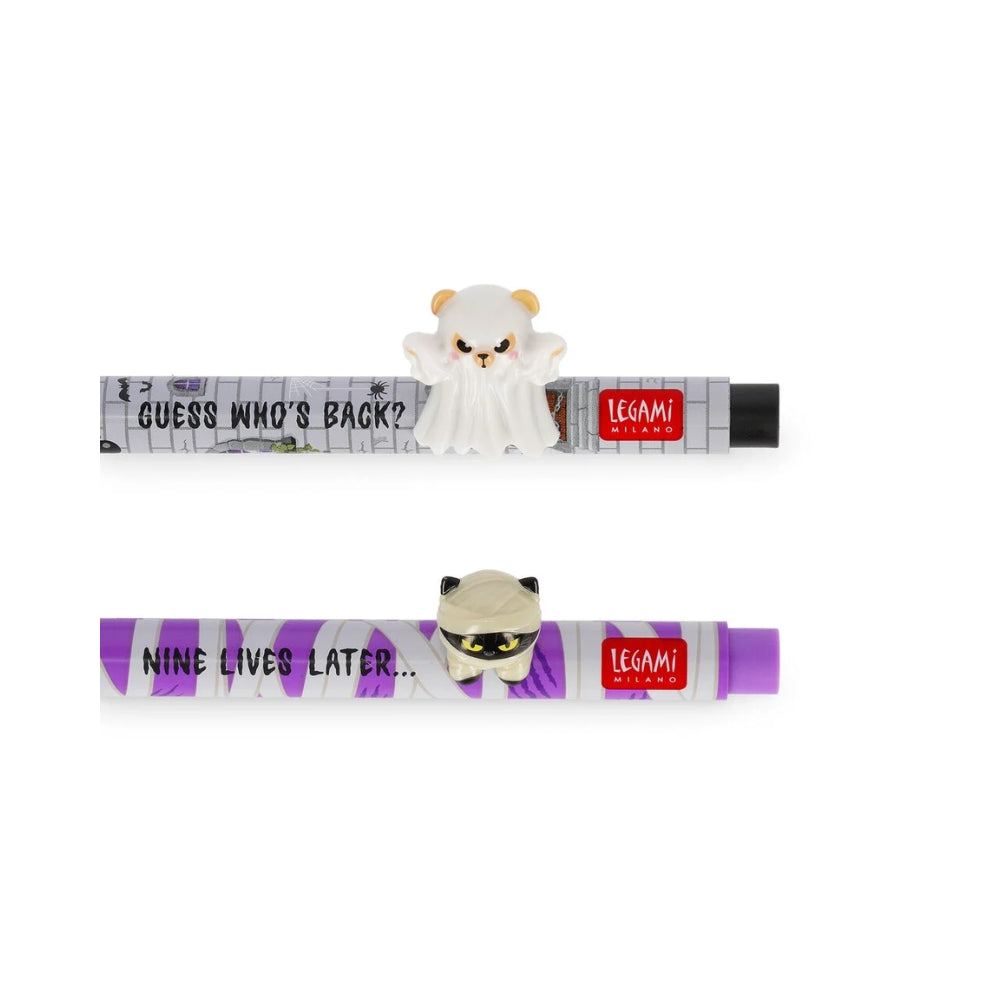Set di 2 Penne Gel con Animaletto Decorativo - Lovely Friends - Spooky Party - Legami