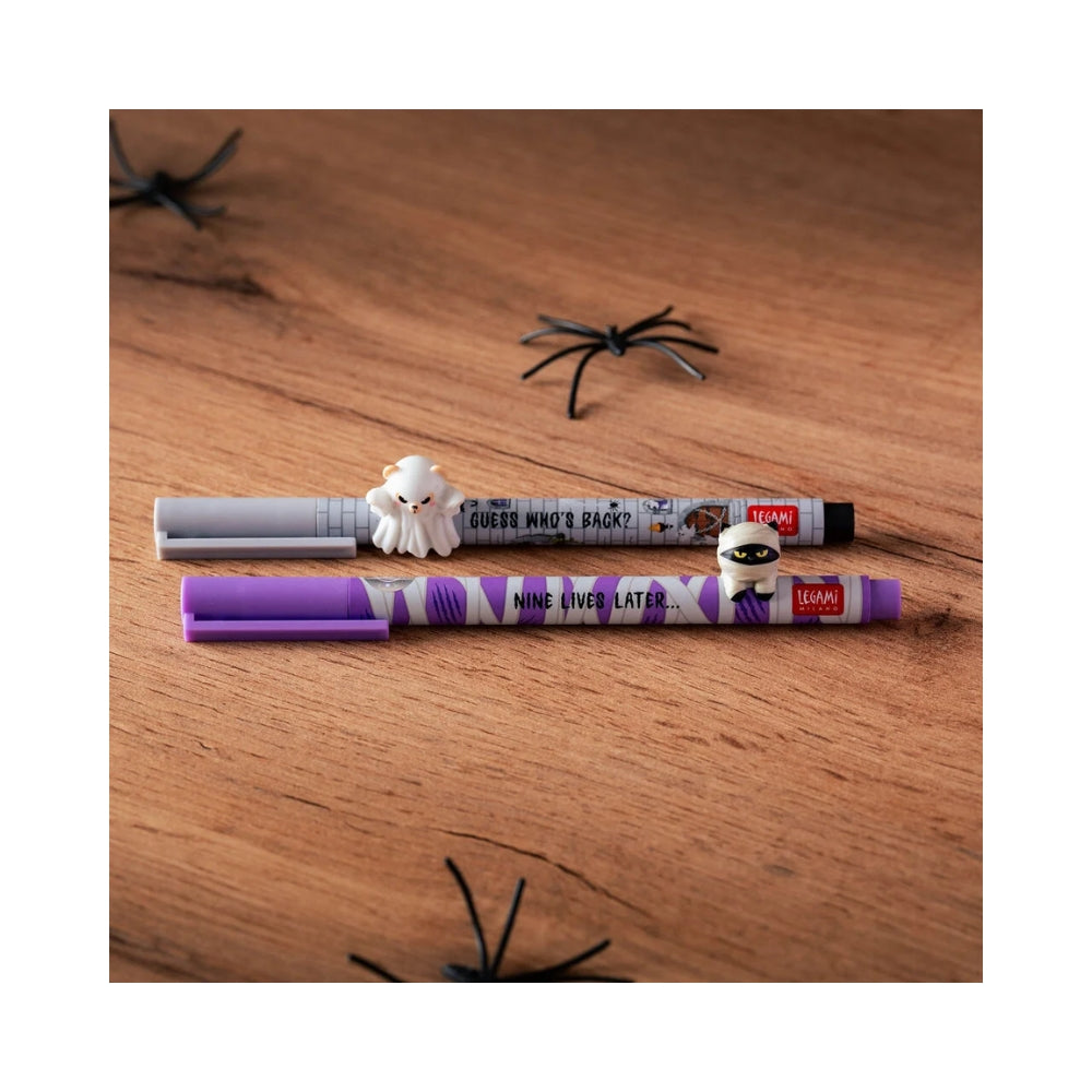Set di 2 Penne Gel con Animaletto Decorativo - Lovely Friends - Spooky Party - Legami