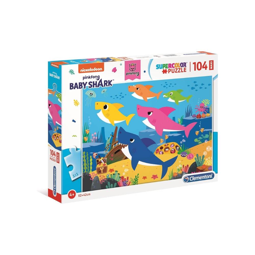 Clementoni Supercolor Puzzle Baby Shark – 104 Maxi Pezzi