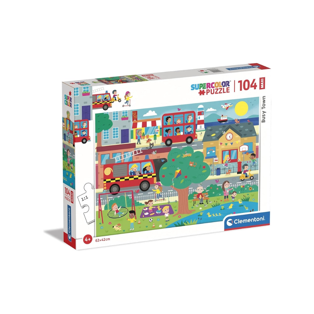 Clementoni Supercolor Puzzle Busy Town – Maxi Puzzle 104 Pezzi