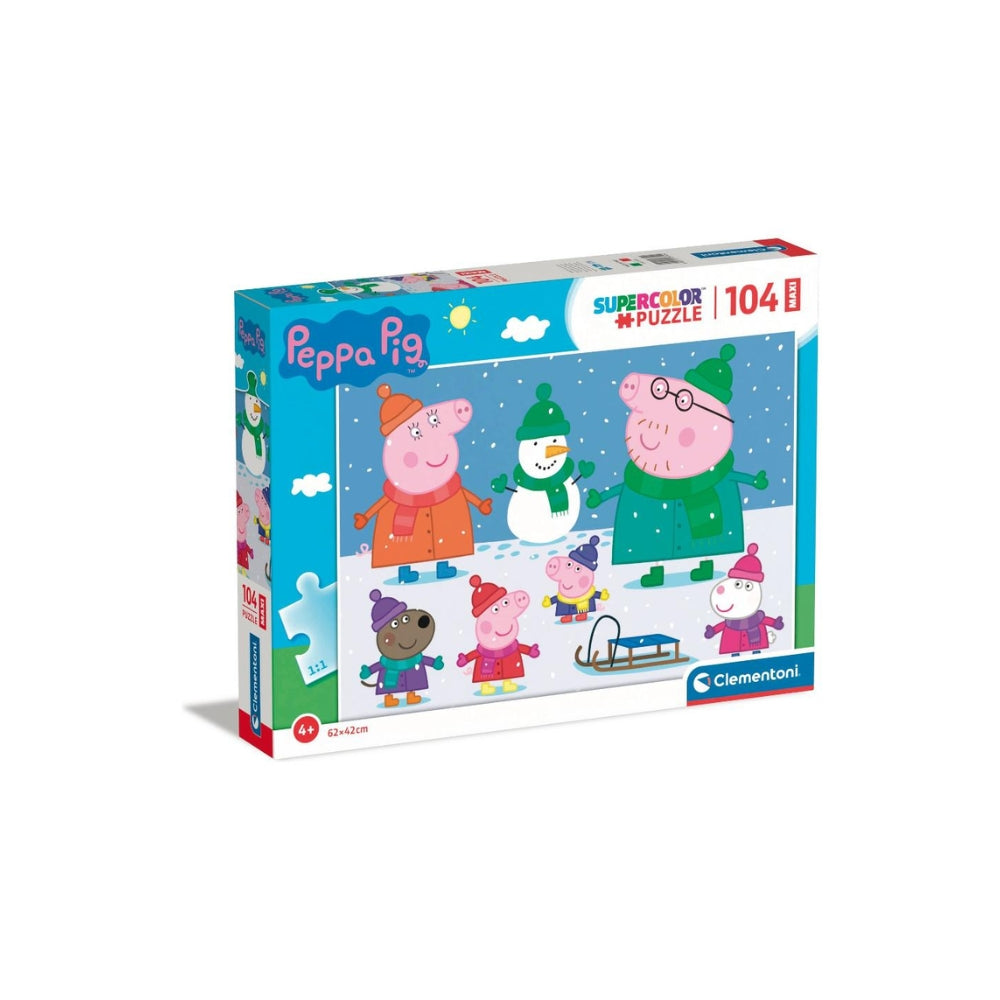 Clementoni Puzzle Peppa Pig Super Color – 104 Maxi Pezzi | Puzzle Bambini dai 4 Anni