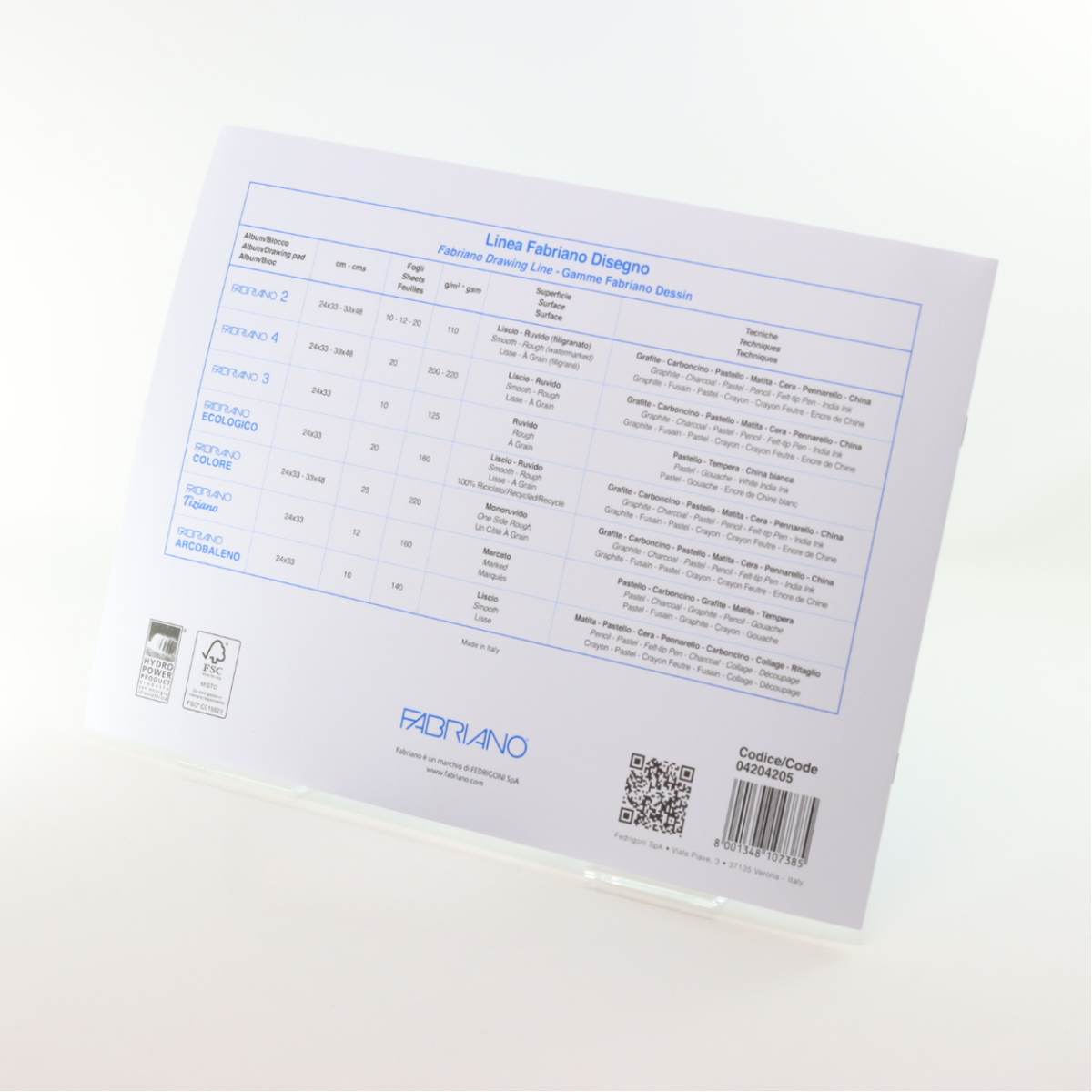 Fabriano F2 Album da Disegno 24 x 33 cm – 10 Fogli Squadrati – 110 g/m²