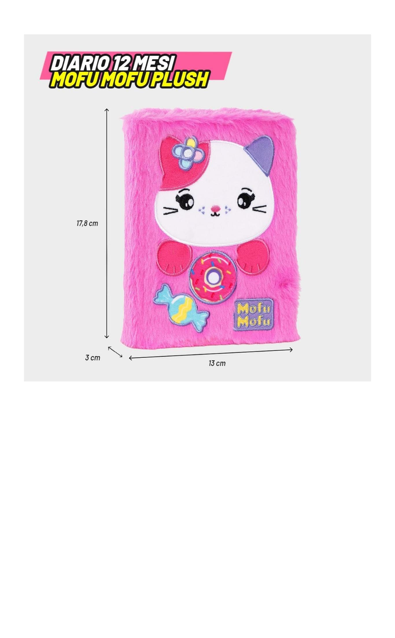 MOFU MOFU Diario Scuola 2026-2027 12 Mesi con Copertina Plush