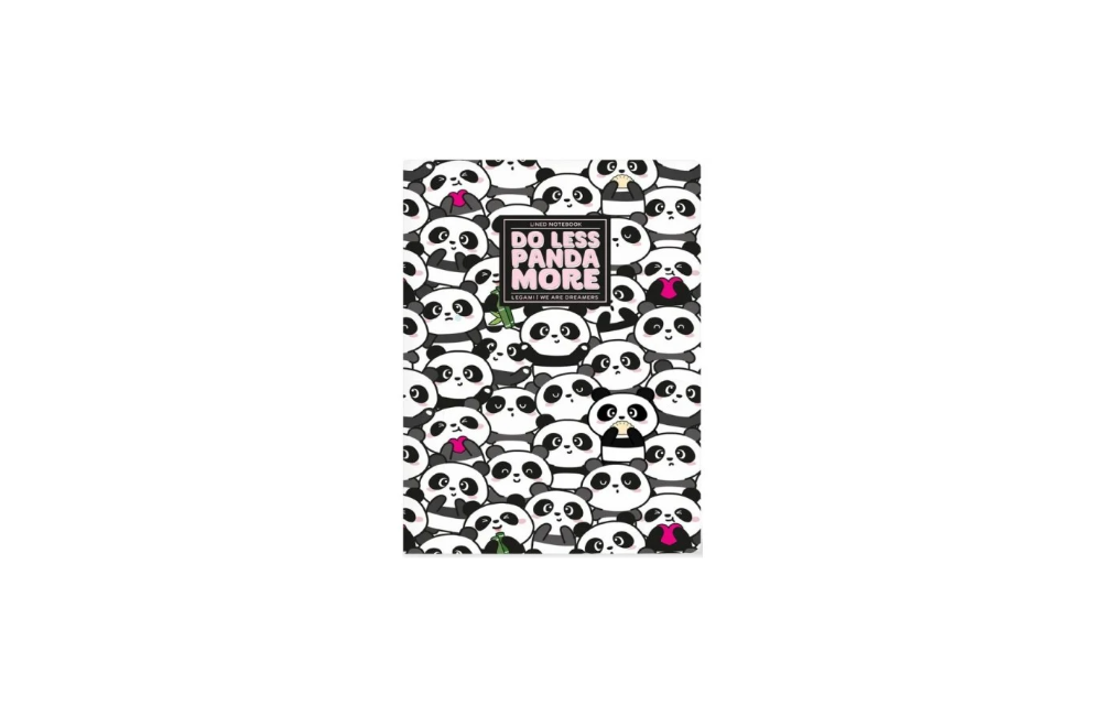 Quaderno a Righe A6 con Copertina Rigida Illustrata - Panda - Legami