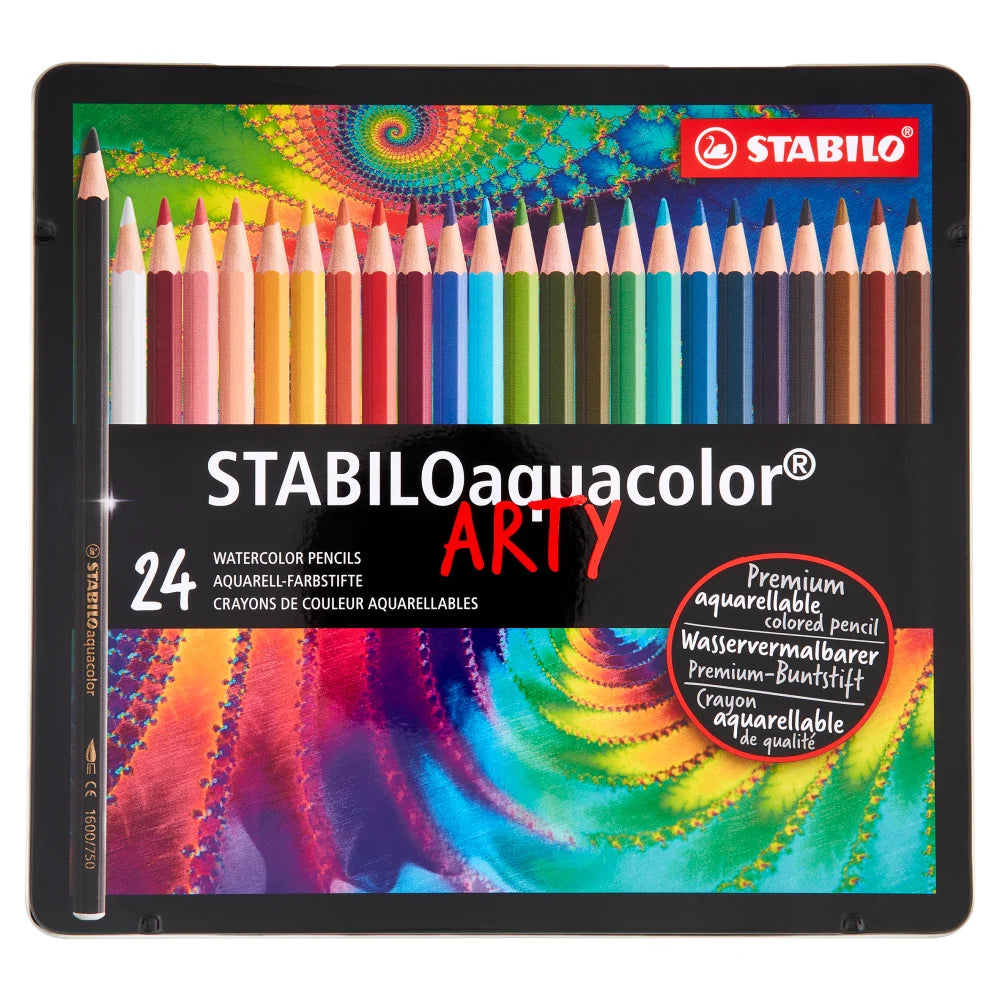 STABILO Aquacolor – Matite Colorate Acquerellabili in Scatola di Metallo da 24 Pezzi