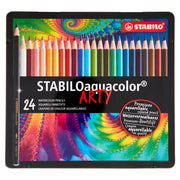 STABILO Aquacolor – Matite Colorate Acquerellabili in Scatola di Metallo da 24 Pezzi