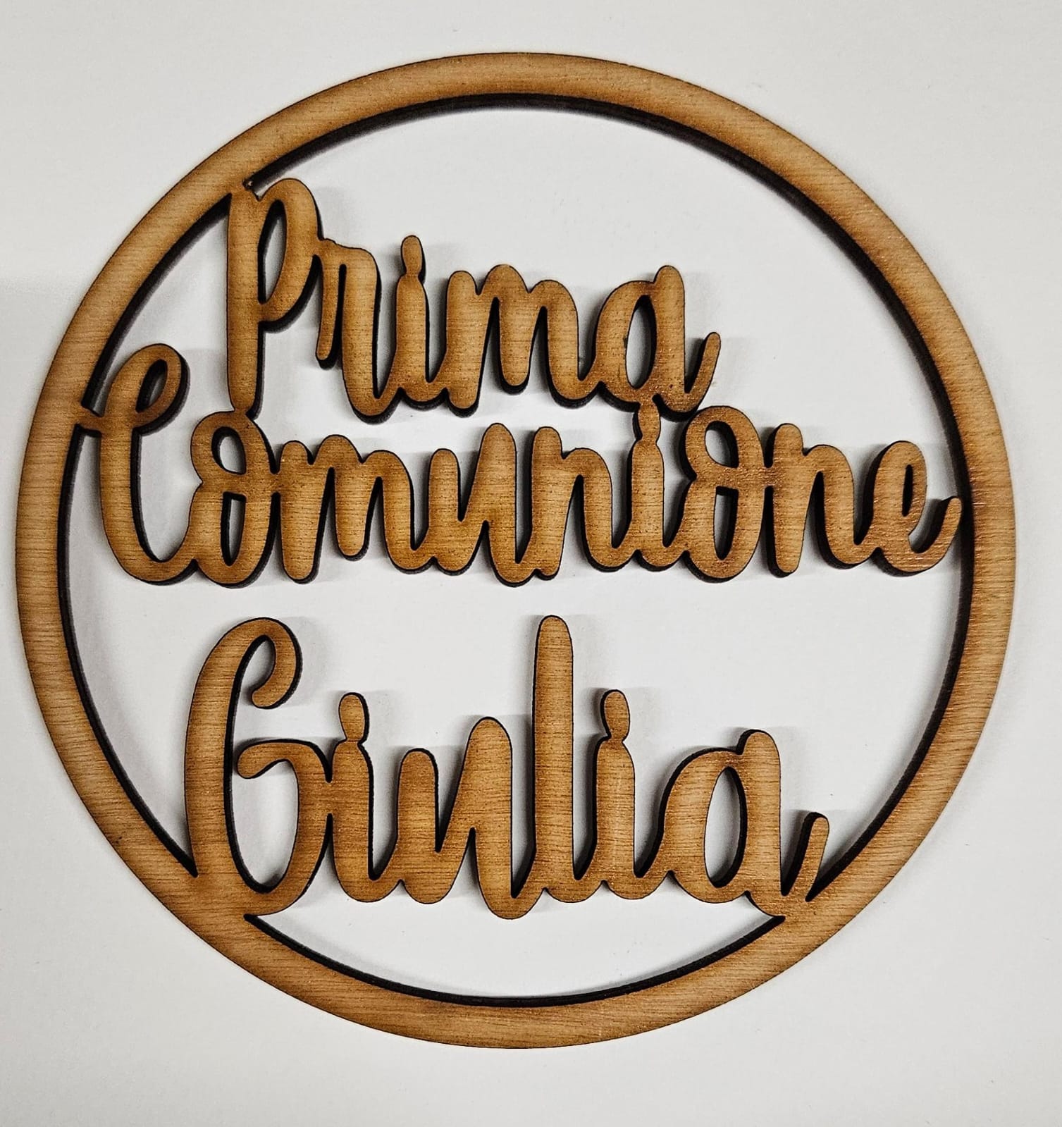 Cake topper in legno personalizzato per Comunione