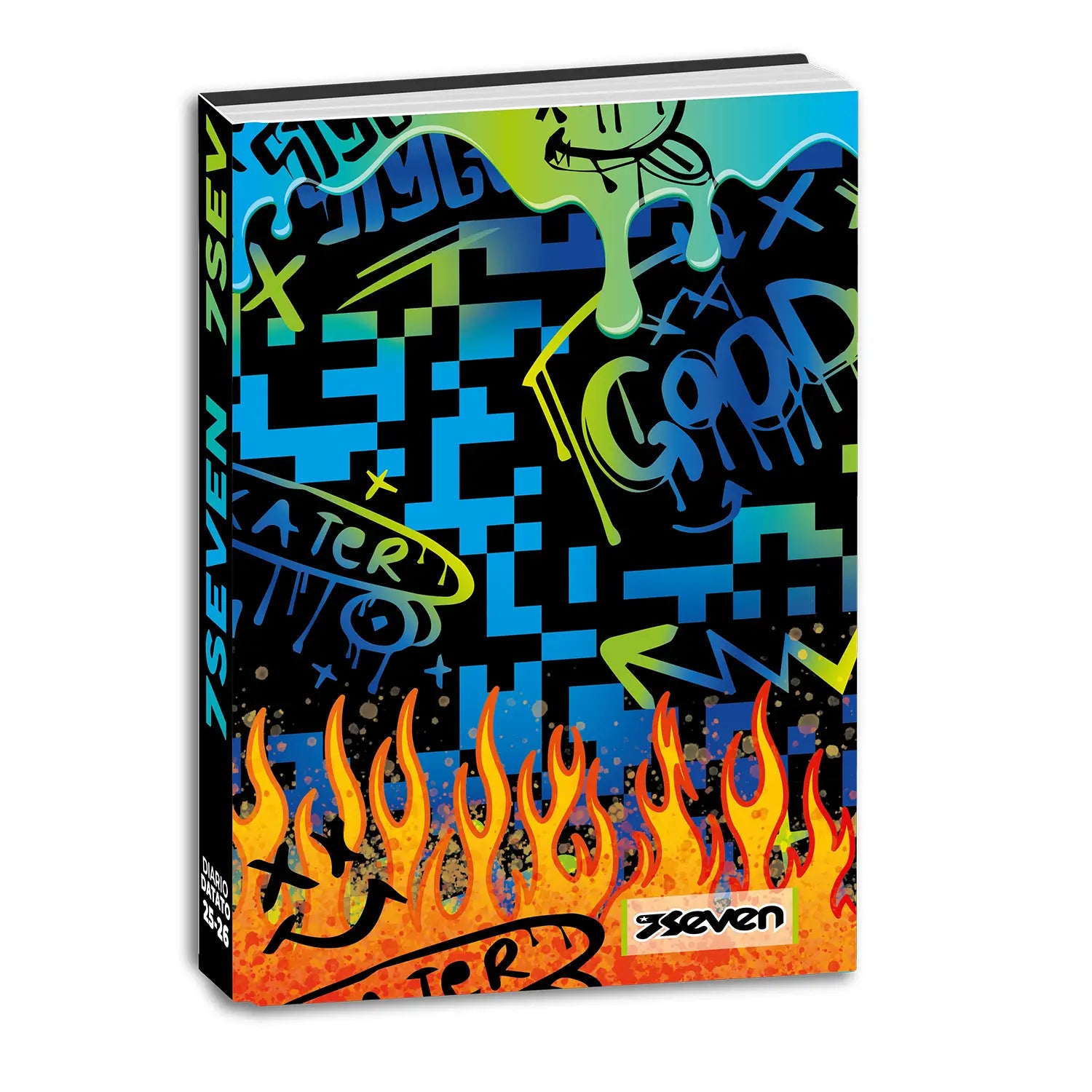 Diario Standard Giornaliero Seven Boy, Datato 2025/2026, 12 Mesi - Fantasie Assortite