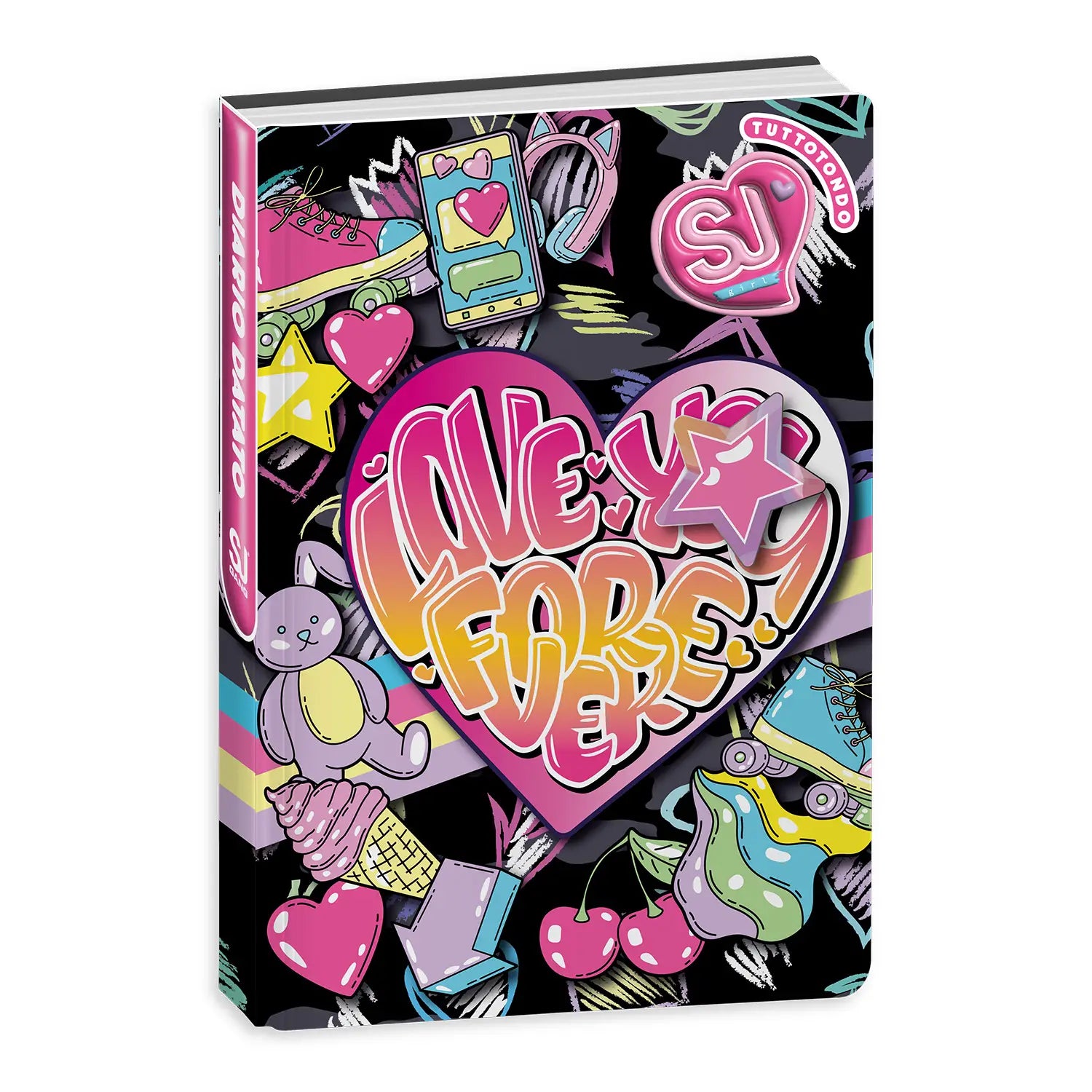 Diario Standard Giornaliero SJ Gang Girl, Datato 2025-2026, 10 Mesi - Fantasie Assortite