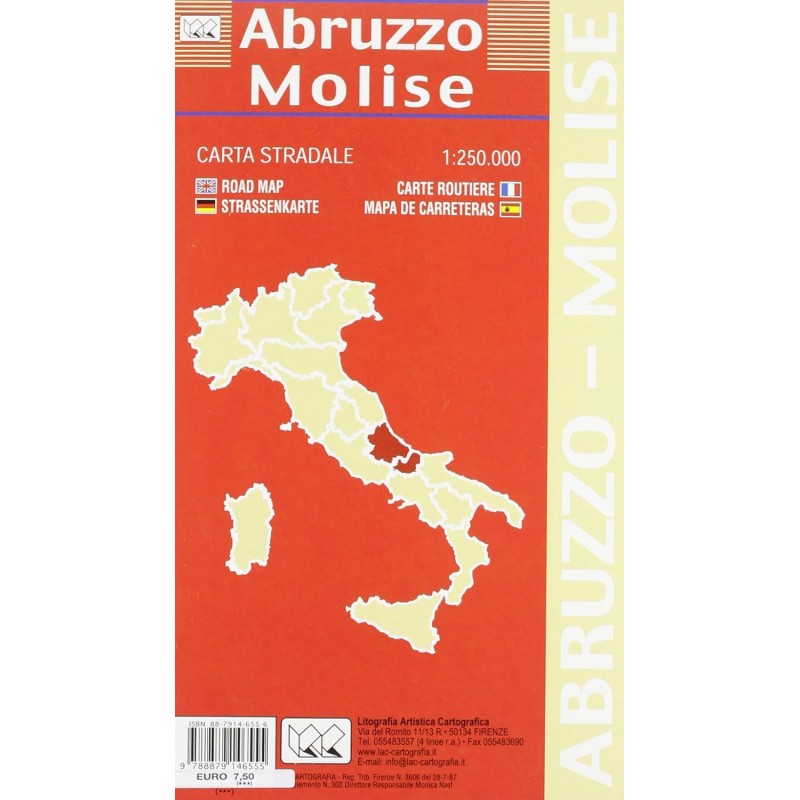 Abruzzo - Molise. Carta Stradale 1:250.000 Multilingua