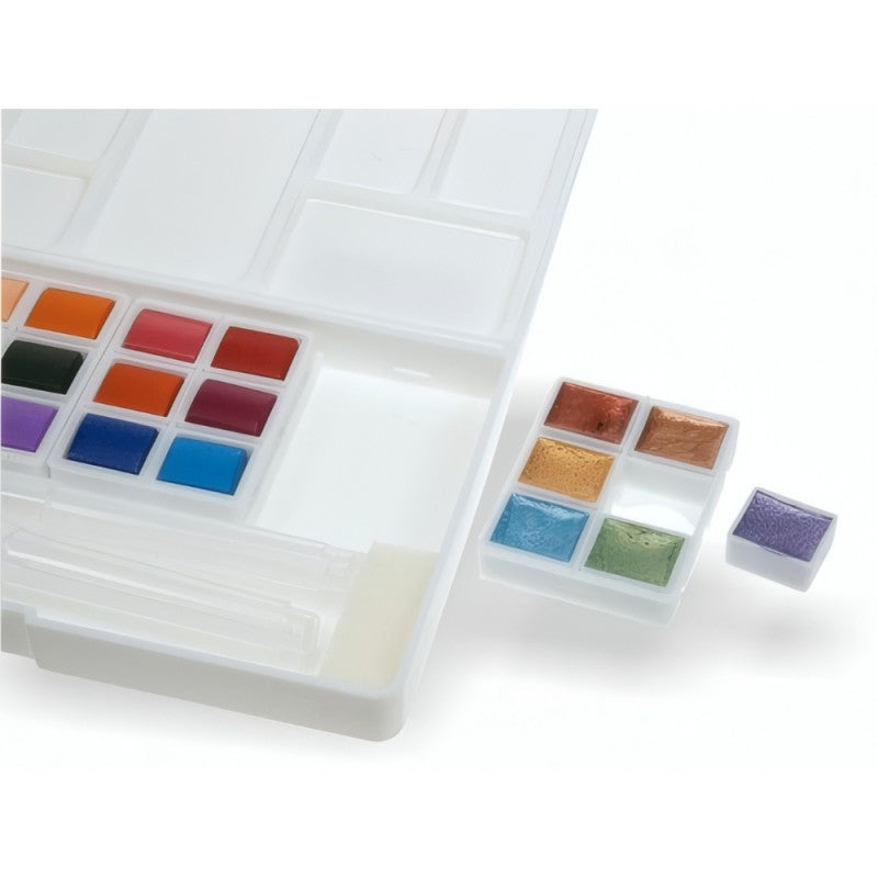 Acquarelli Wiler 1/2 Godet Set 18 Colori + 6 Colori Perlescenti - Aq24pp