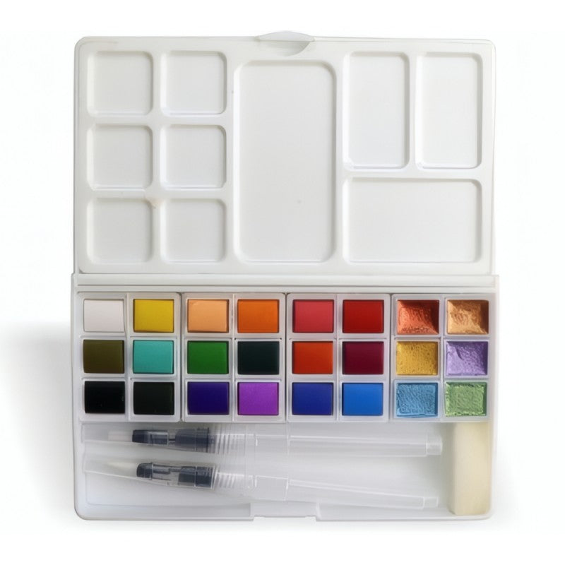 Acquarelli Wiler 1/2 Godet Set 18 Colori + 6 Colori Perlescenti - Aq24pp