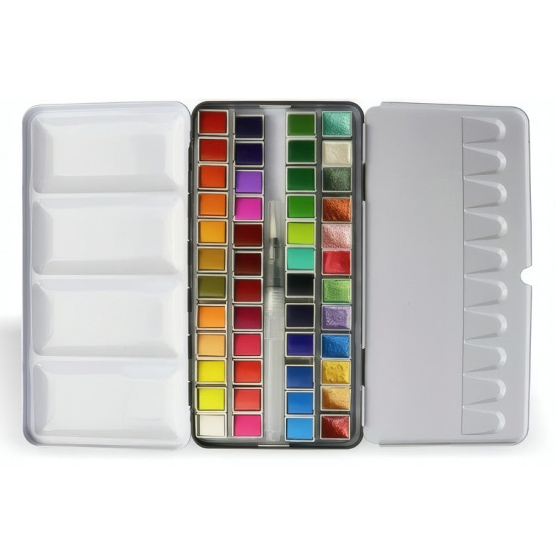 Acquarelli Wiler 1/2 Godet Set 36 Colori + 12 Colori Perlescenti - Aq48mp