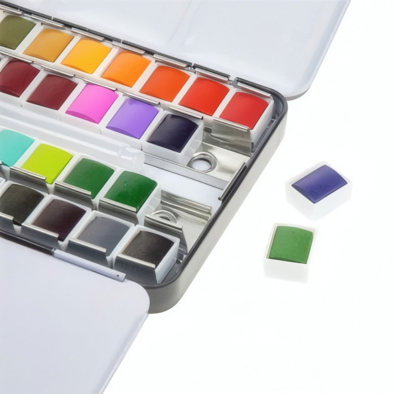 Acquarelli Wiler 1/2 Godet Set 36 Colori + 12 Colori Perlescenti - Aq48mp