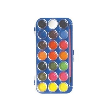 CWR Acquerelli 21 Colori con Pennello – Astuccio in Plastica