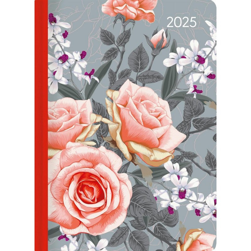 Agenda Giornaliera 12 Mesi Journal Style Roses 2025 - Alpha Edition - 10,7 X 15,2 Cm
