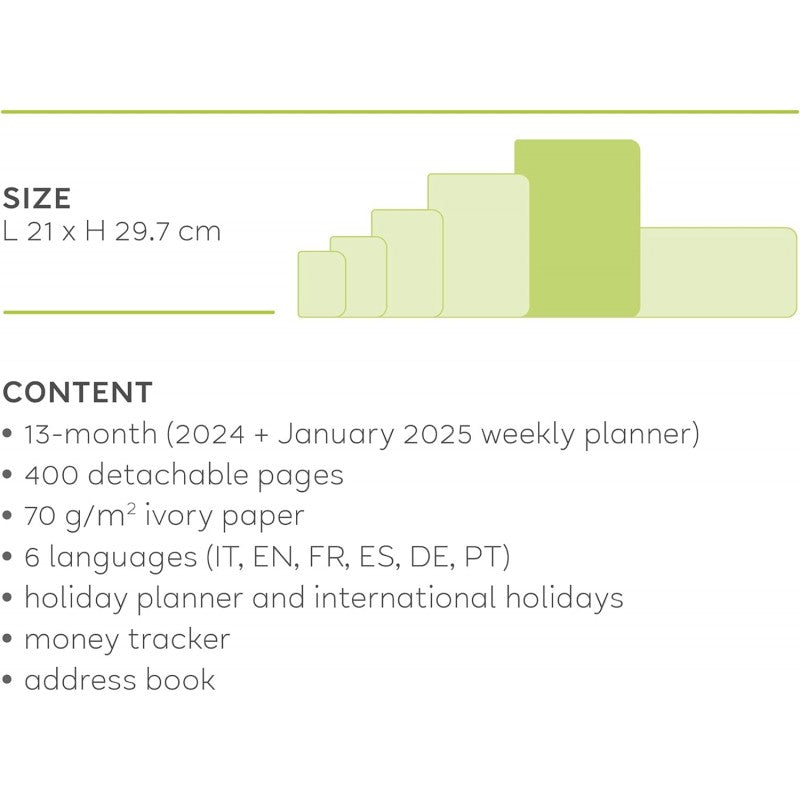 Agenda Giornaliera Maxi Legami 2024 Galactic Blue, 13 Mesi - Blu