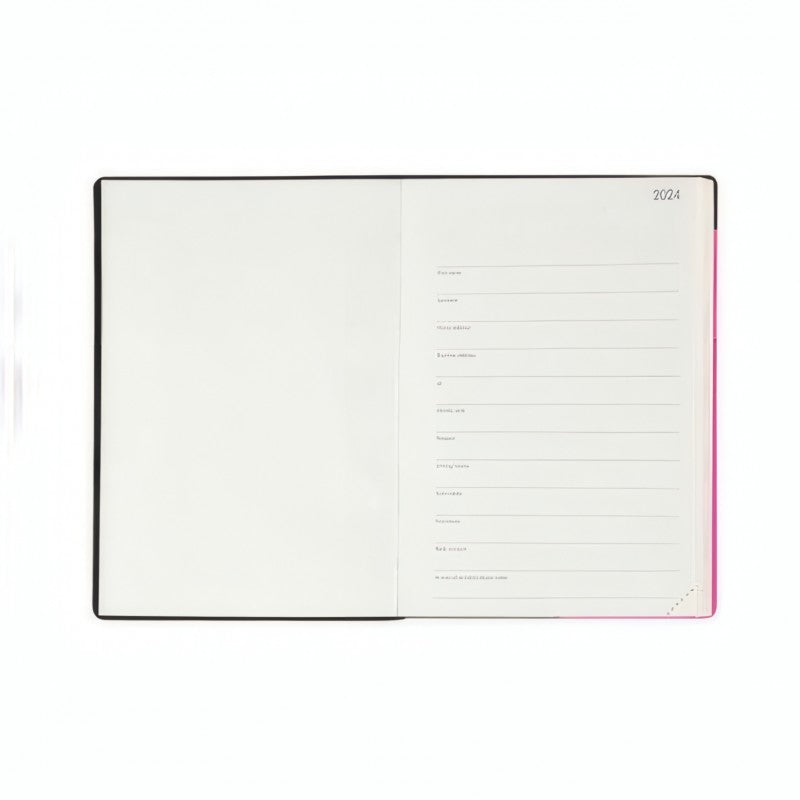 Agenda Giornaliera Medium Legami 2024 Bouganvillea, 12 Mesi - Fucsia