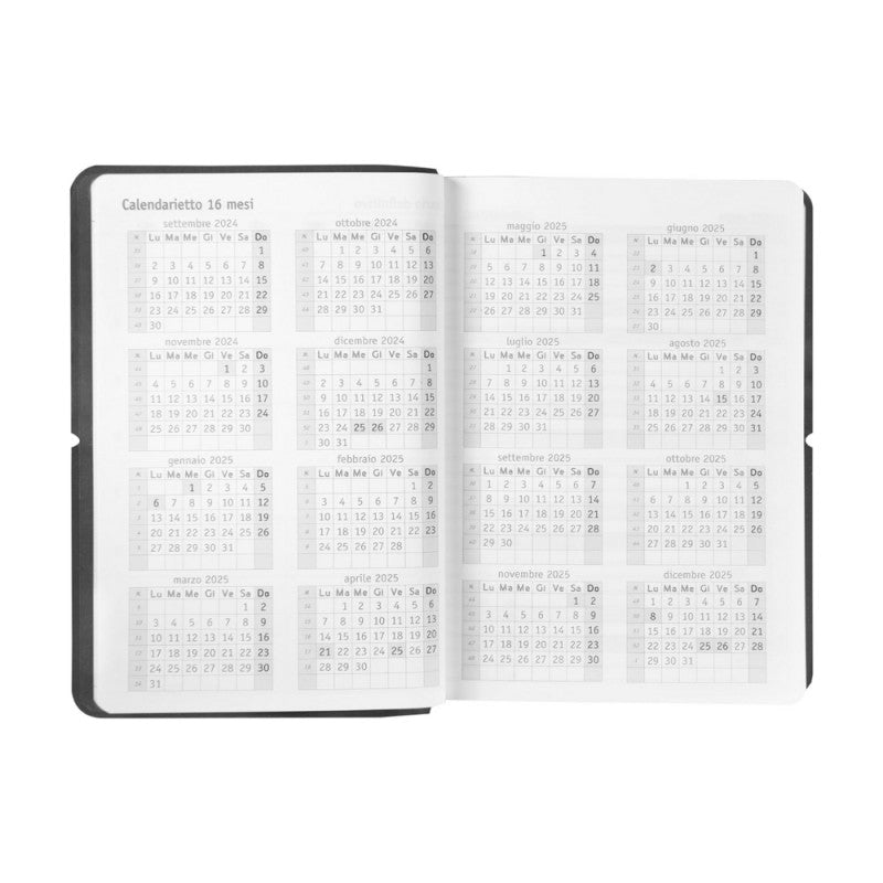 Agenda Giornaliera Mini Comix U Yourself 2024 / 2025, 16 Mesi - Nero / Bianco