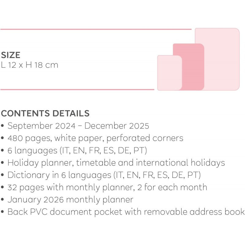 Agenda Medium Legami Flowers 2024/2025 16 Mesi Giornaliera