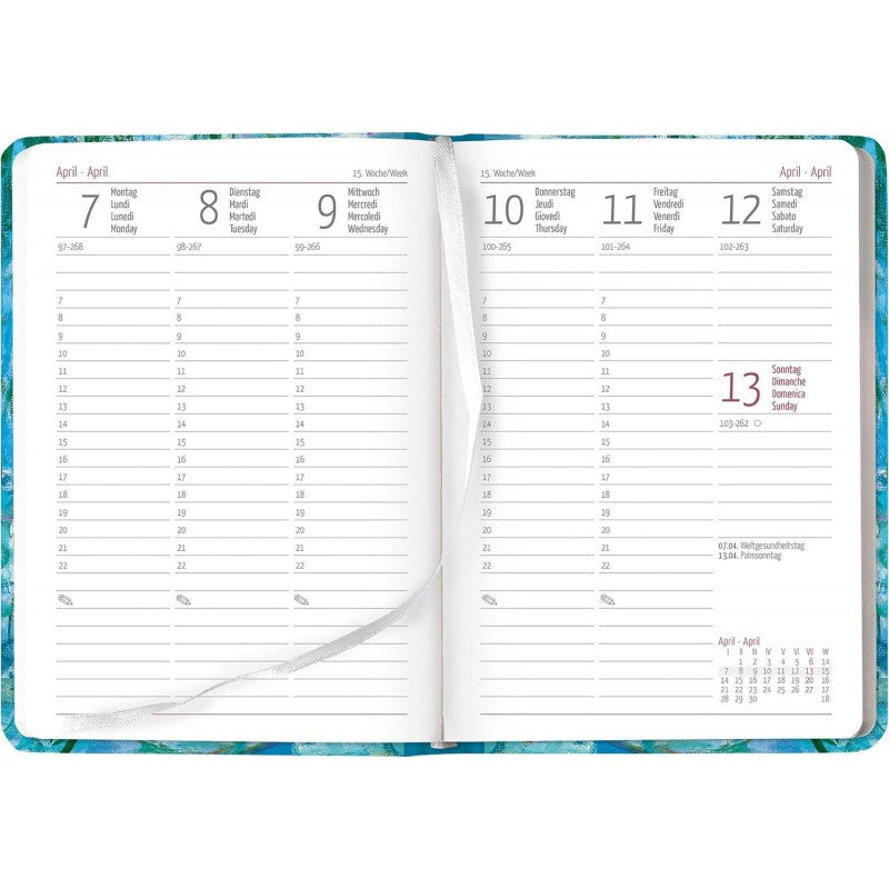 Agenda Settimanale 12 Mesi 2025 Ladytimer Monet - Alpha Edition - 10,7 X 15,2 Cm