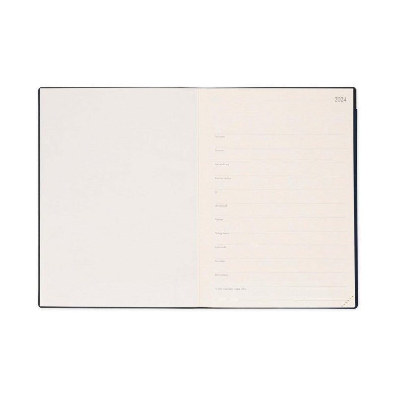 Agenda Settimanale Maxi Legami 2024 Black Onyx, 12 Mesi - Nero