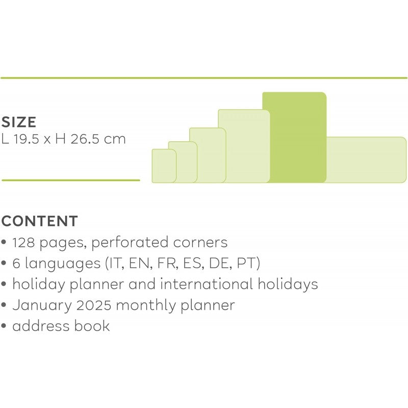 Agenda Settimanale Maxi Legami 2024 Black Onyx, 12 Mesi - Nero