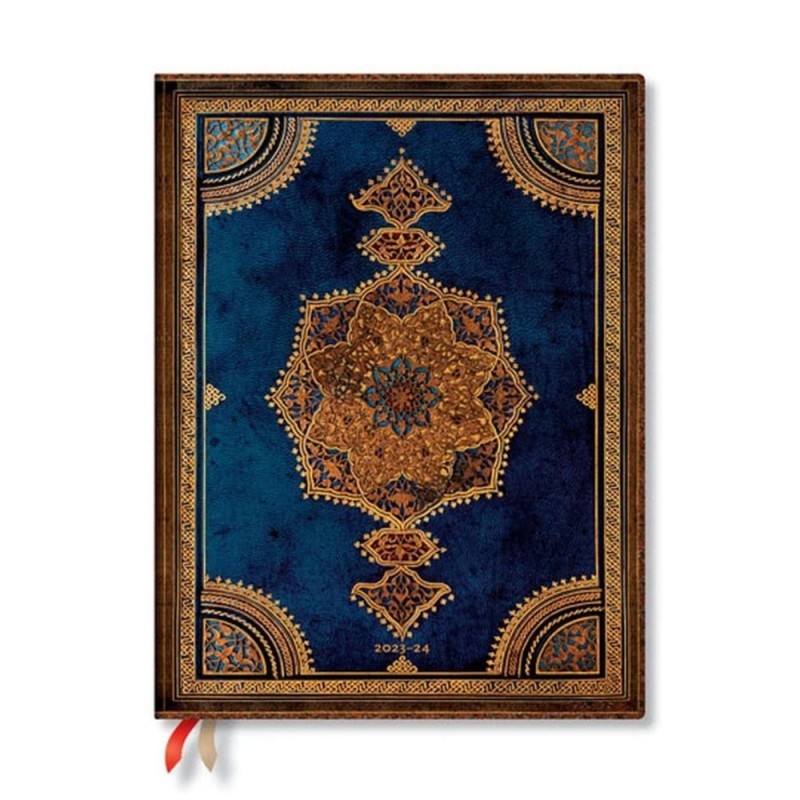 Agenda Settimanale Ultra Paperblanks 2024, 18 Mesi, Arte Della Rilegatura Safavita, Indaco Safavita - 18 X 23 Cm