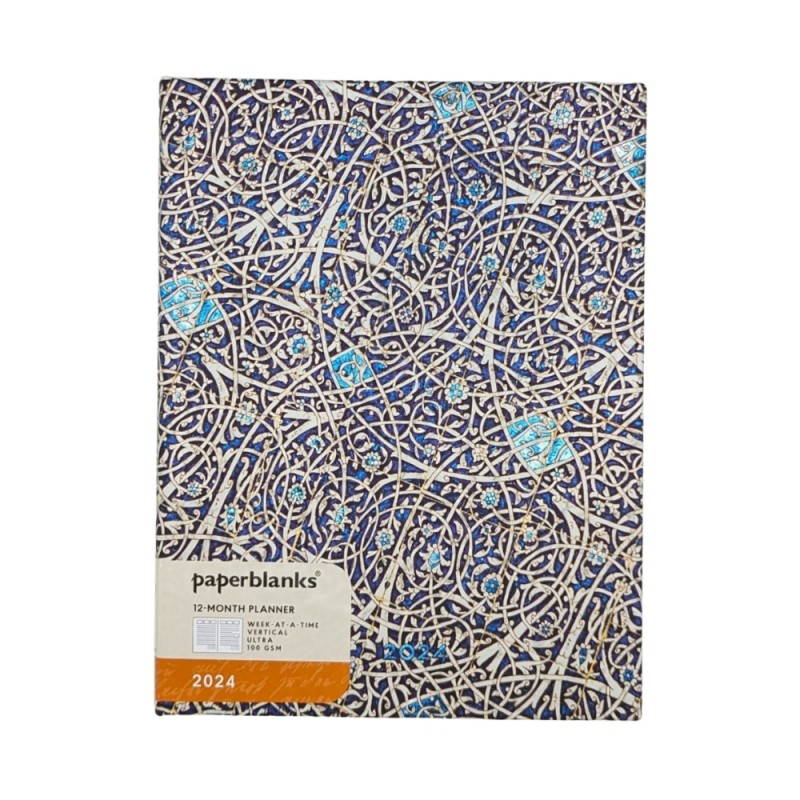 Agenda Settimanale Ultra Paperblanks 2024, Verticale, 12 Mesi, Turchese Granada Mosaico Moresco, Cm 18x23