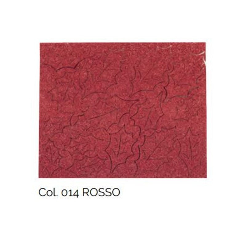 Agrifoglio Feltro Stardust 20x18 Cm - Termoformabile 3 Mm - Rosso Glitter     - Renkalik