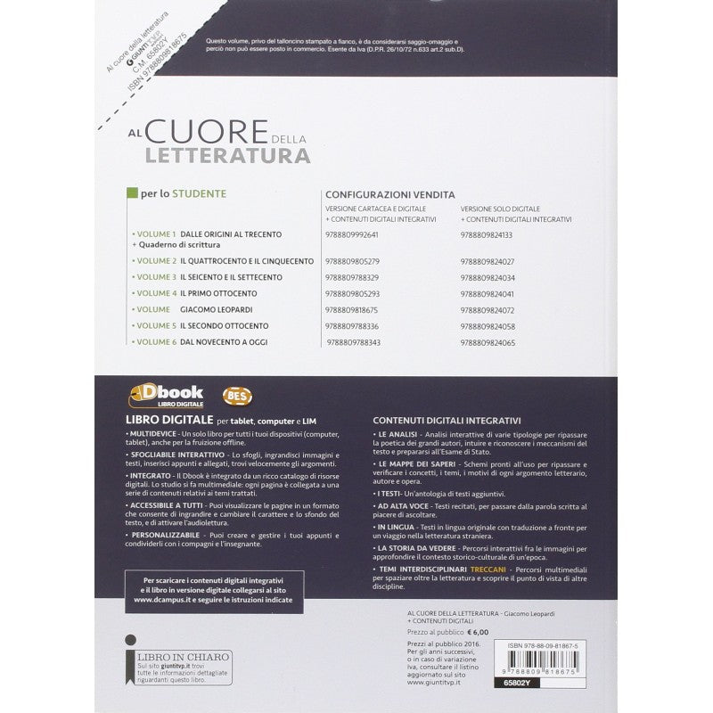 Al Cuore Della Letteratura Leopardi