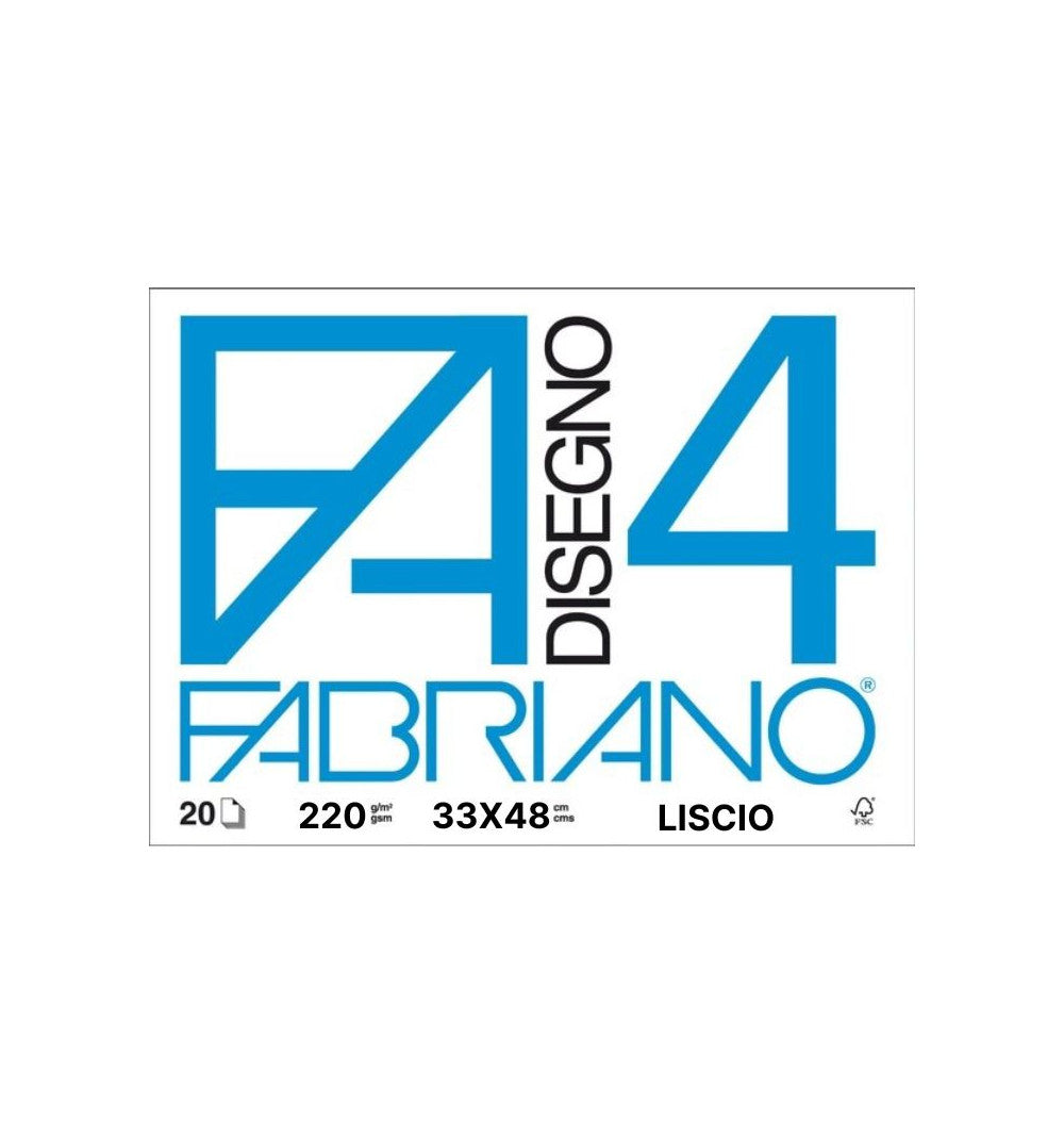 Fabriano Blocco da Disegno 33 x 48 cm – 20 Fogli – 220 g/m²