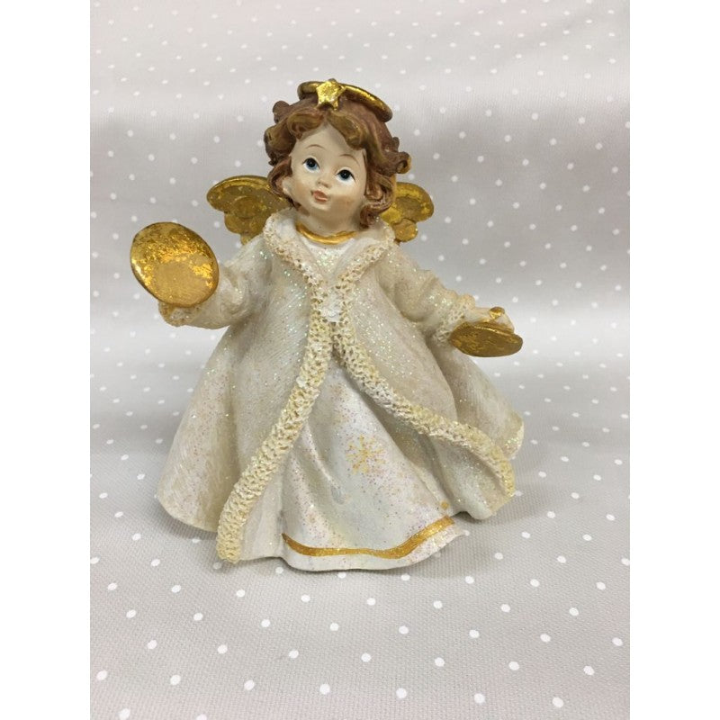 Angioletto In Ceramica Decorato A Mano