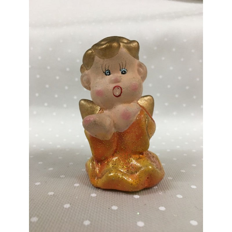 Angioletto In Ceramica Decorato A Mano