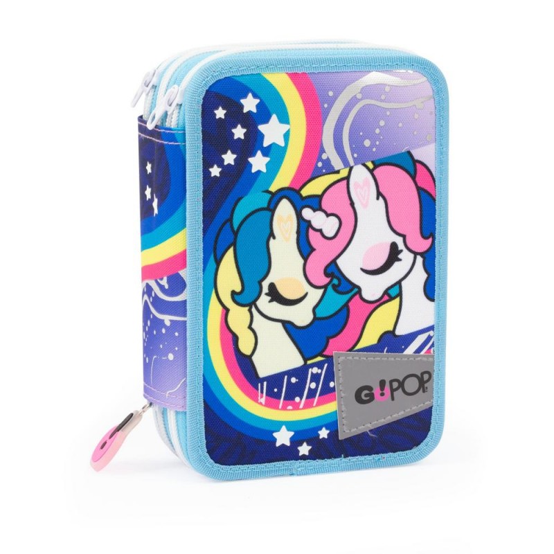 Astuccio 3 Zip Gopop Unicorn