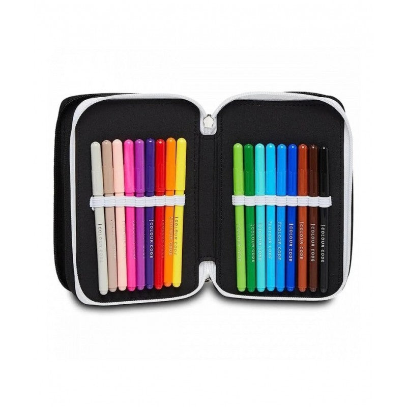 Astuccio 3 Zip Juventus Glorious Win, Nero - Seven