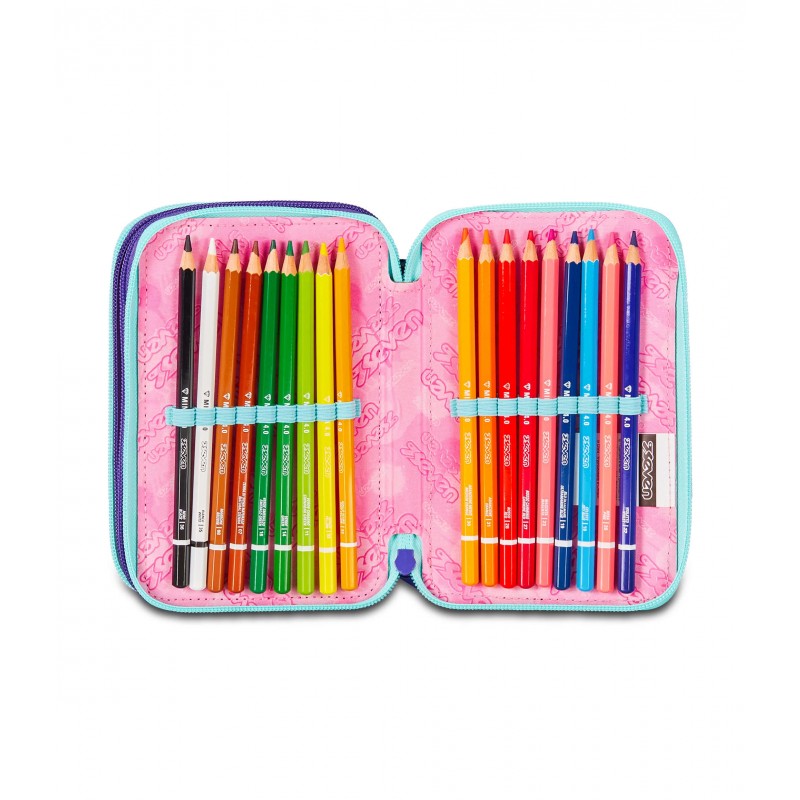 Astuccio 3 Zip Seven Mapset Girl