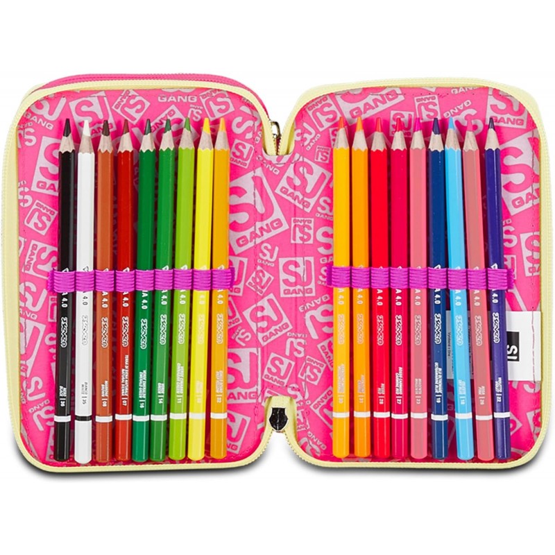 Astuccio 3 Zip Sj Gang Unicorn Led Girl