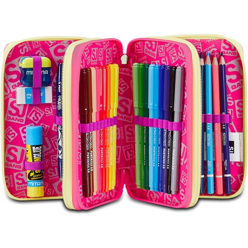 Astuccio 3 Zip Sj Gang Unicorn Led Girl