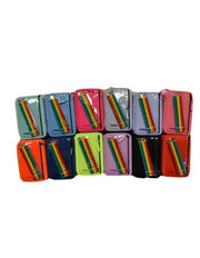 Astuccio 4 Zip Tinta Unita con Tasca