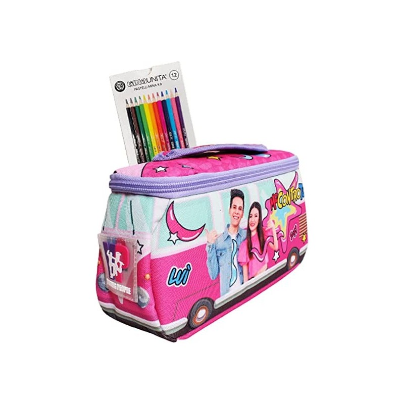 Astuccio Busta Pulmino Me Contro Te + 12 Pastelli Omaggio