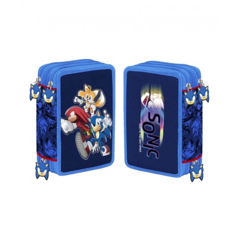 Astuccio Completo 3 Zip Sonic & Friends