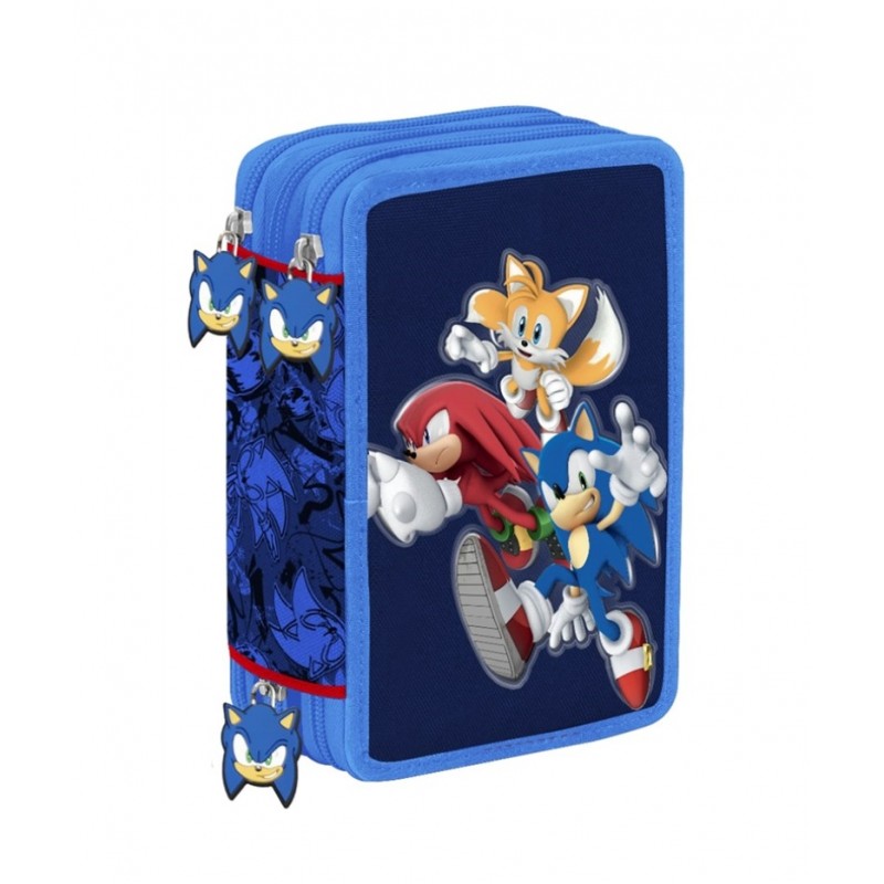 Astuccio Completo 3 Zip Sonic & Friends
