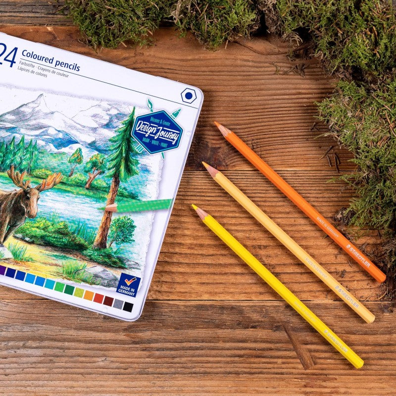 Astuccio Metallo 24 Pastelli Mina Morbida E Tenera Da 3 Mm - Staedtler