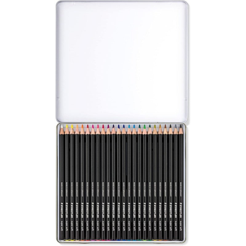 Astuccio Metallo 24 Pastelli Super Soft - Mina Super Morbida - Staedtler