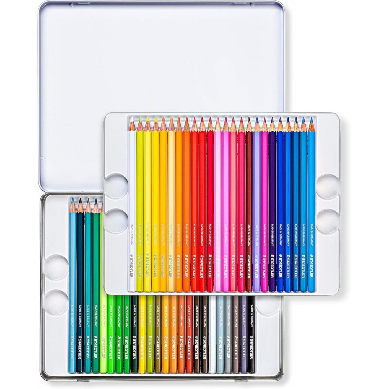 Astuccio Metallo 48 Pastelli Mina Morbida E Tenera Da 3 Mm - Staedtler